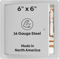 Best 6" x 6" Universal Access Panel – Flush Steel Door with Exposed Flange for Walls or Ceilings, 16-Gauge Cold Rolled Steel Frame, Screwdriver Cam Latch, White Powder-Coat Primer Finish, BA-UAP