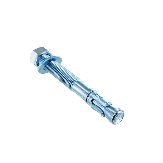 Conquest 3/4" x 7" Zinc Plated Wedge Anchors (Box of 10) – High Performance Concrete Anchors – Rust Resistant Zinc Plating for Dry Interior Environments – Heavy Duty Fastener for Concrete