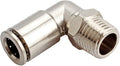 Beduan Brass BPL Push to Connect Air Fittings Elbow 3/8" Tube OD x 3/8" NPT Male 90° Degree Adapter