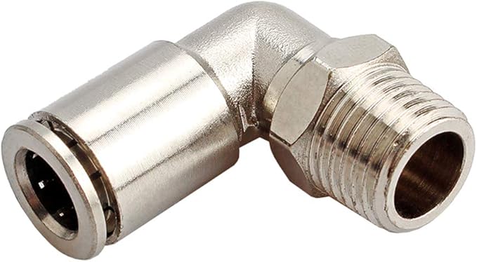 Beduan Brass BPL Push to Connect Air Fittings Elbow 3/8" Tube OD x 3/8" NPT Male 90° Degree Adapter