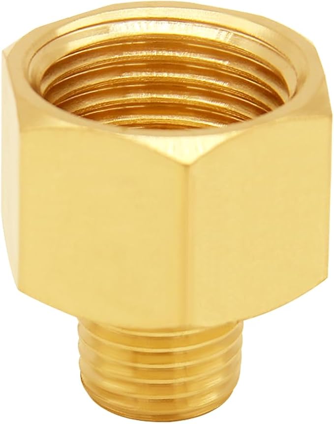 3PCS Brass Reducer Adapter, 1/2" NPT Female to 1/4" NPT Male Thread, Hex Reducing Pipe Fitting Coupler Nipple Connector for Water/Oil/Gas