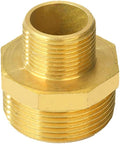 1-1/4" x 1/2" Male Threaded Hex Nipple Reducer Brass NPT Pipe Fitting Adapter Straight Connectors Pack of 1