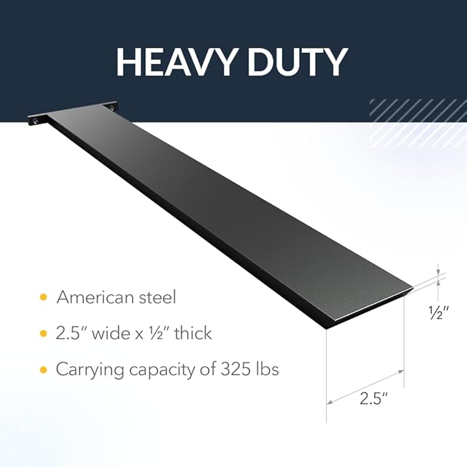 Iron Supports Hidden Island Countertop Support Bracket - Heavy Duty Brackets for Granite Countertops - Steel Kitchen Island Support Brackets (White - 34 Inch)
