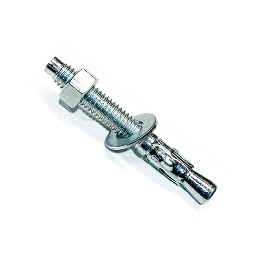 Zinc-Plated Steel Wedge Anchors, 3/8" X 3" - Heavy-Duty Mounting Bolts for Concrete - 50 Pack