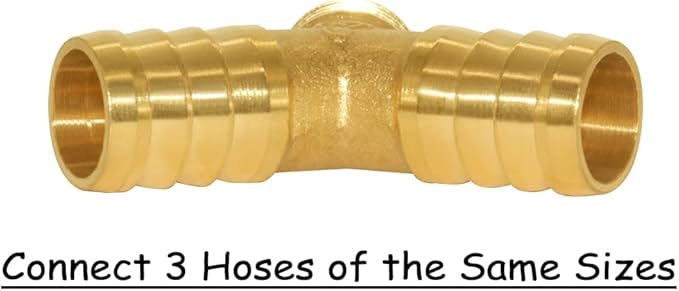 3PCS Solid Brass 1/2"OD Barb Fitting Y 3-Way Union Intersection Barbed Hose Fittings for Water/Oil/Gas