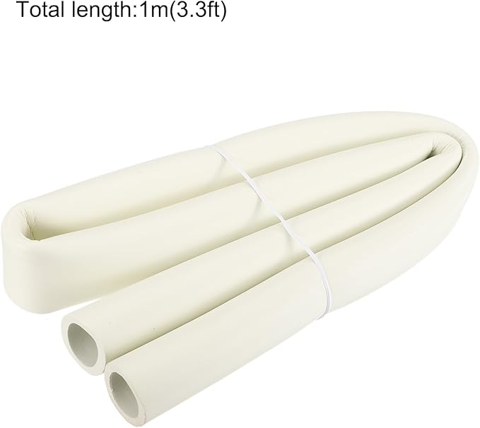 uxcell Foam Tubing for Handle Grip Support, Pipe Insulation Outside Pipe Lagging, 32mm(1 1/4") ID 43mm OD 1m White