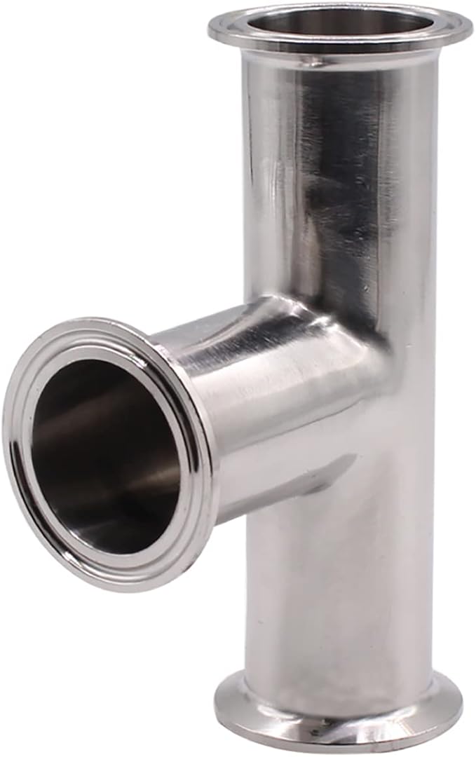 DERNORD 2 Pack Clamp Tee 3 Way Stainless Steel 304 with 6 Silicone Gaskets Fits 2" Tri Clamp, 51mm Pipe OD Sanitary Fittings (2 inch)