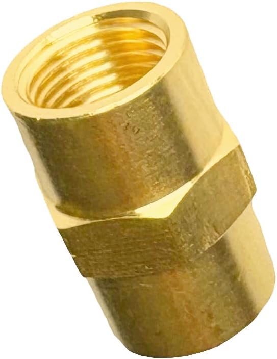 1/8" Female Threaded Hex Nipple Brass Coupling Coupling NPT Pipe Fitting Pipe Adapter Straight Connectors for Air, Gas, Oil, Fuel, Propane Pack of 2