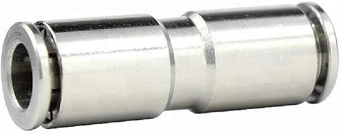 Beduan Push to Connect Fitting 5/32" OD Nickel-Plated Copper Pneumatic Air Fitting Straight Union Tube Connector (Pack of 2)