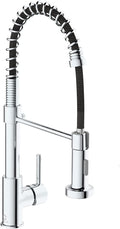 Kitchen Faucet, Commercial Kitchen Sink Faucets with Pull Down Sprayer, Stainless Steel Faucets for Kitchen Sinks, Dual Function Spray Head, Single Handle Spring Kitchen Faucets -Chrome Finish