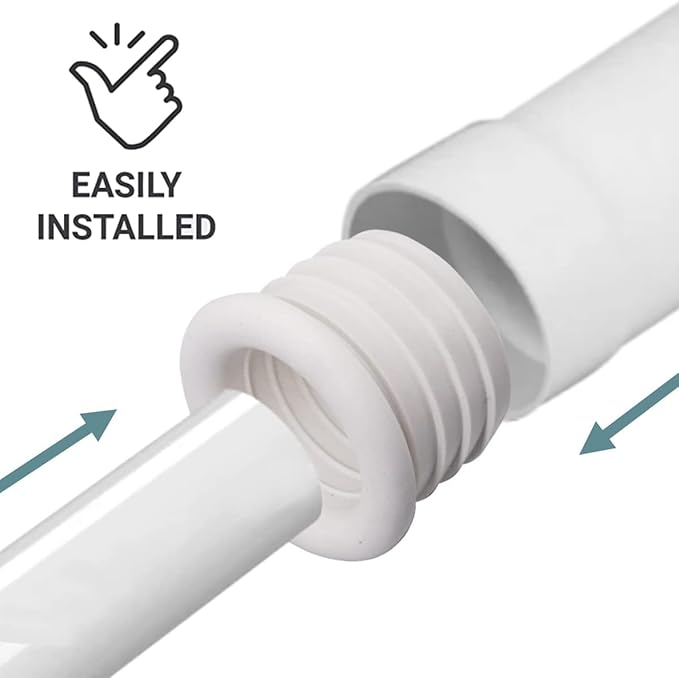 (Pack of 1) White Rubber Sleeve for Drain Pipe, 1.26" x 0.98" (32 x 25 mm) Pipe Connector, Adaptor, and Reducer