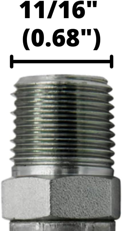 (10-Pack) MP-06-06 | 3/8" Hose x 3/8" NPTF Male Pipe Thread Hydraulic Hose End Crimp Fitting