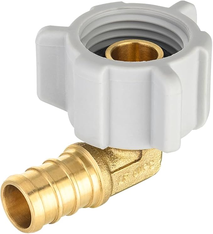 50-Pack EFIELD Pex 1/2" X 1/2" Female NPT Swivel Elbow Brass Crimp Fittings, ASTM F1807,(PEX1807208-50PCS)
