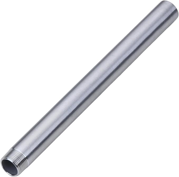 CONSTELLAR 304 Stainless Steel Pipe Fitting - 1/2" NPT Male x 1/2" NPT Female Threaded Thickened Pipe Wall, 300mm (12 inch) Length Heavy Nipple Seamless Pipe (1 Pcs)