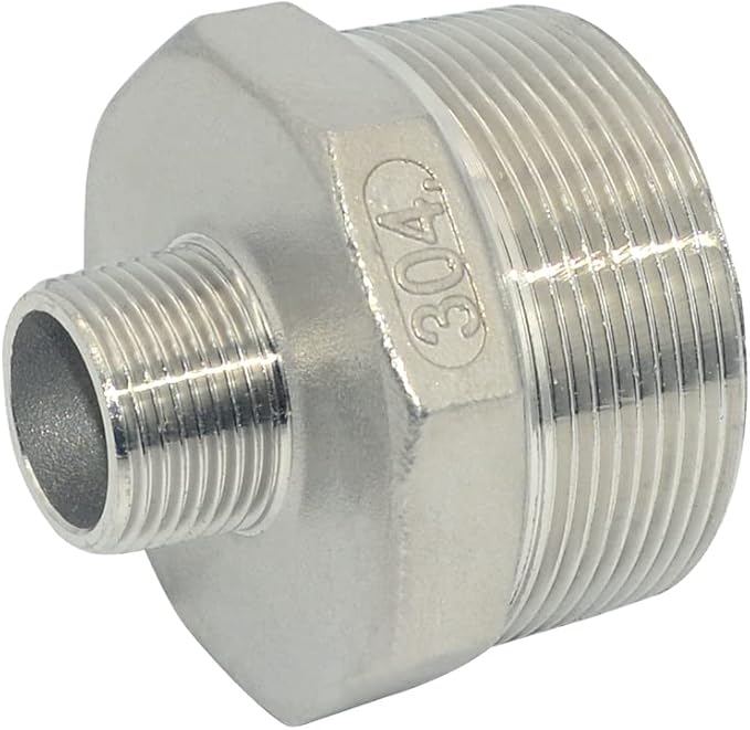 2" x 3/4" Male Threaded Reducing Nipple Fitting/Adapter,Stainless Steel SS304 NPT Pipe Hex Reducer