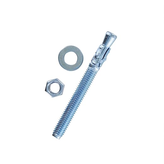 Conquest 3/8" x 3-3/4" Zinc Plated Wedge Anchors (Box of 50) – High Performance Concrete Anchors – Rust Resistant Zinc Plating for Dry Interior Environments – Heavy Duty Fastener for Concrete