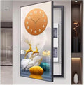 Fuse Box Cover Cabinet, Breaker Box Cover, Decorative Painting of Electricity Meter with Clock, Wall Mounted Hide Electrical Panel Cover Decorative,A,45x90cm