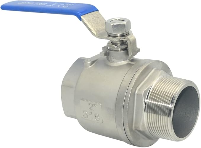 1Pcs Full Port Ball Valve 2'' - Heavy Duty Male NPT (MNPT) X Female NPT (FNPT) Thread with Long Handle Switch,Stainless Steel 304 for Water, Oil, and Gas,1000WOG