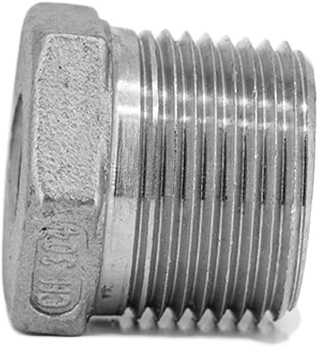 Stainless Steel Reducer Hex Bushing, 1" Male NPT to 3/4" Female NPT,Reducing Adapter Cast Pipe Fitting