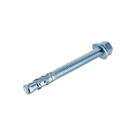 Conquest 1/2" x 5-1/2" Zinc Plated Wedge Anchors (Box of 25) – High Performance Concrete Anchors – Rust Resistant Zinc Plating for Dry Interior Environments – Heavy Duty Fastener for Concrete