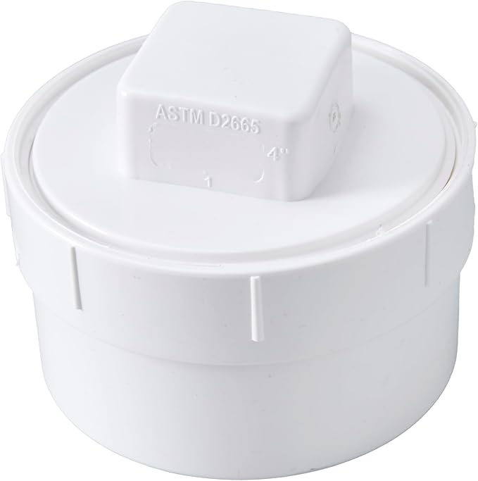 4" Pvc Sewer Cleanout Adapter With Plug Pipe Cover Cap Fitting,PVC DWV Drainage Sewer Cleanout for Outdoor Garden