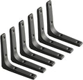 SAYAYO Black Shelf Bracket, 4 x 4 Inch Heavy Duty Iron Bracket Hanging Angle Brackets Shelf Support, 6 PCS
