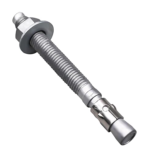 5/8 x 6 inch Wedge Anchor Galvanized Carbon Steel, Expansion Screw Bolt Heavy Duty Fastener for Concrete Masonry Cement（Pack of 20pcs