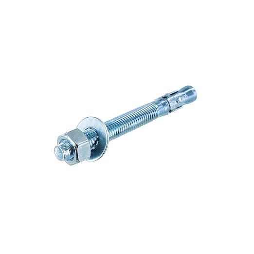 Conquest Zinc Plated Carbon Steel Concrete Wedge Anchors 5/8" x 6" - Heavy Duty Anchor Bolts for Interior Dry Environments and General Purpose Use (25 Pack)