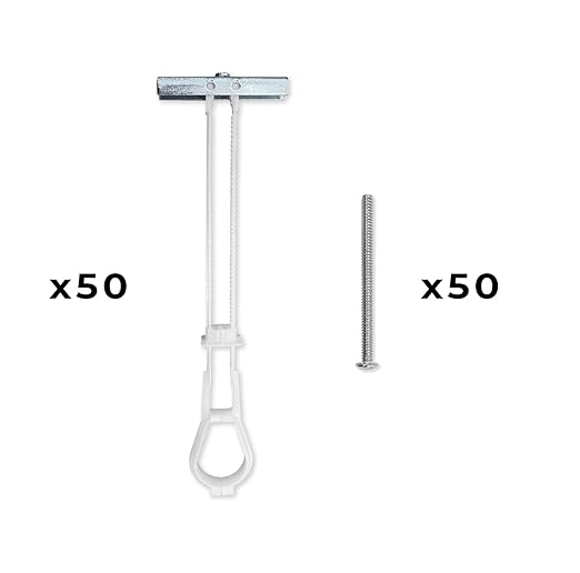 50-Pack 3/16"-24 Heavy Duty Quick Toggle Anchors with Bolts Set | for Drywall, Metal Studs, and Concrete Block | Holds 240+ Lbs. | 50 Toggles + 50 Bolts