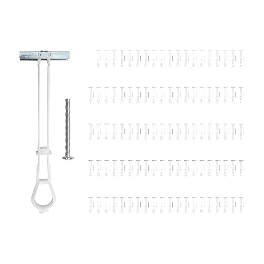 100-Pack 1/4"-20 Heavy Duty Quick Toggle Anchors with Bolts Set | for Drywall, Metal Studs, and Concrete Block | Holds 260+ Lbs. | 100 Toggles + 100 Bolts