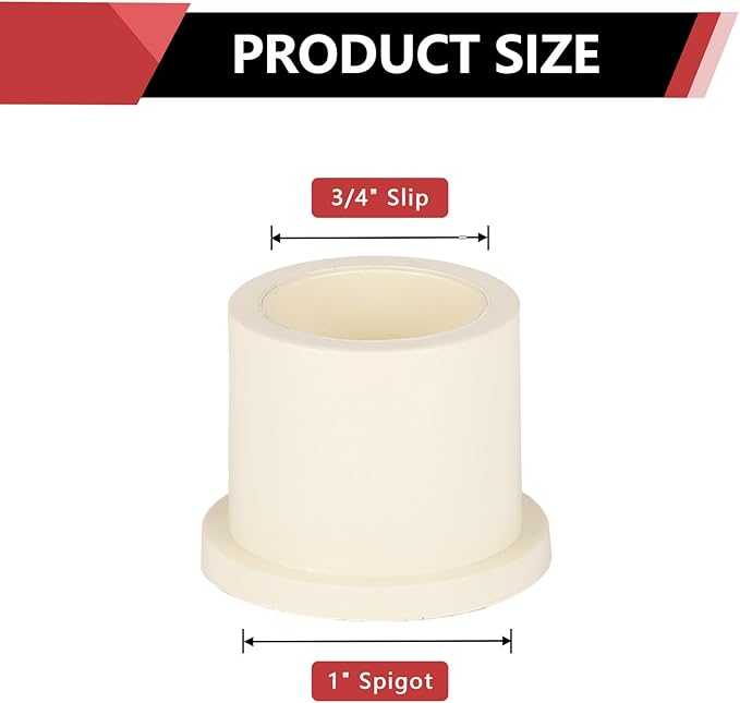 (30 Pack) EFIELD CPVC Reducing Bushing Fittings, 1" CTS Spigot x 3/4" CTS Slip (Socket),(CPVC044-10-30PCS)