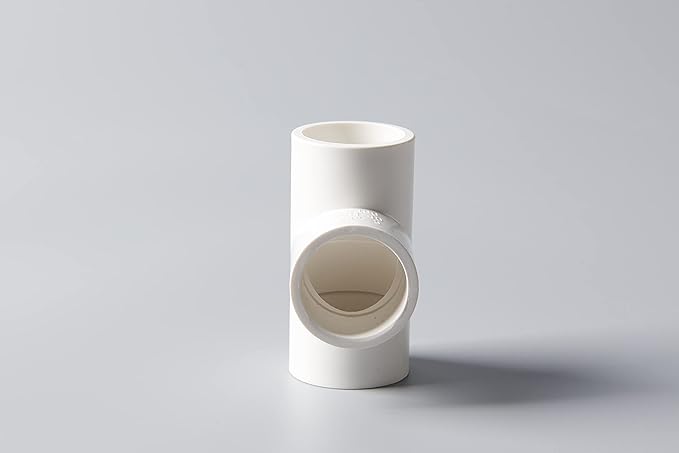 Rainbow Dream 1/2 Inch PVC Tee Pipe Fitting Adapter (Socket x Socket x Socket) - 15 Pack, White