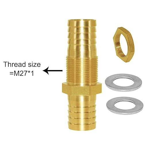Joywayus 1'' Hose Barb Thru-Bulk Head Fuel Hex Union Fitting Intersection/Split Brass Water/Fuel/Air