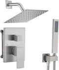 Shower Faucet Set 8 Inch Rainfall Shower Head and Handheld Shower High Pressure Rainfall Shower Head System Shower Faucet Set with Valve and Trim