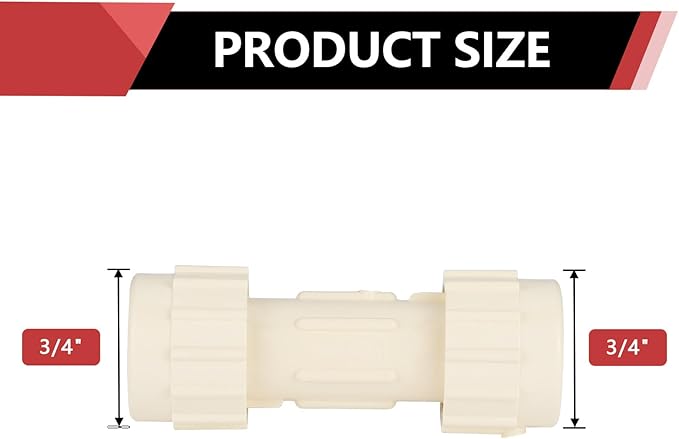 (Pack of 4) EFIELD 3/4"Compression Coupling,CPVC Fittings for Plumbing Installations and Repair (3/4"x3/4"COM),(CPVC049-2-4PCS)