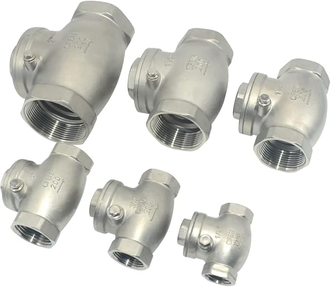 VARMHUS Stainless Steel SS316 Swing Check Valve,NPT Female x Female Thread,WOG 200 PSI PN16 CF8M (1-1/2")