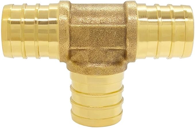 Hooshing 12PCS PEX Fittings Combo 3/4 inch, PEX Coupling (6PCS) 90 Degree Elbow (4PCS) Tee (2PCS) Brass Barb Crimp Fitting