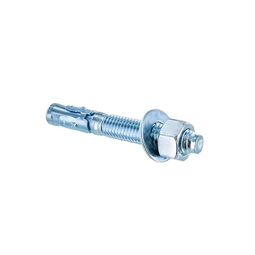 Conquest 5/8" x 4-1/2" Zinc Plated Wedge Anchors (Box of 25) – High Performance Concrete Anchors – Rust Resistant Zinc Plating for Dry Interior Environments – Heavy Duty Fastener for Concrete