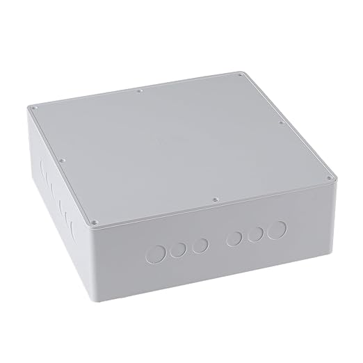 12" x 12" x 4" PVC Plastic Junction Box with Pre Molded 3/4" & 1" Punch in Holes Waterproof Electrical Boxes Project Junction Conduit Box for Electrical Outdoor Enclosure