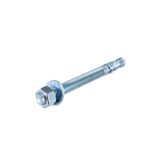 Conquest 1/2" x 5-1/2" Zinc Plated Wedge Anchors (Box of 25) – High Performance Concrete Anchors – Rust Resistant Zinc Plating for Dry Interior Environments – Heavy Duty Fastener for Concrete