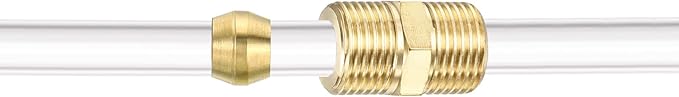 Patikil 4mm Tube OD Brass Compression Sleeves and Ferrules, 20 Pack Brass Compression Insert Fitting Assortment Kit for Air, Water, Gas Pipe