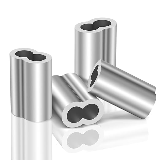 1/16"(1.5mm) Aluminum Crimping Loop Sleeve, Wire Rope Sleeve, Cable Crimps Sleeves, Cable Ferrules for Wire Rope and Cable Line End, 250 PCS