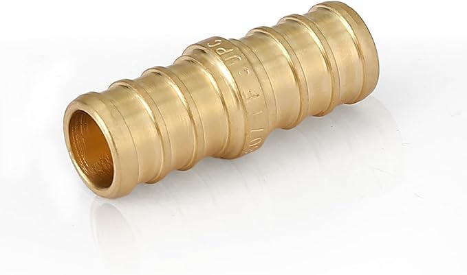 40-Pack HeSun PEX Fittings, 3/4"x3/4" Pex Straight Coupling, Brass Crimp Fitting for Pex Pipes, ASTM F1807(PEX1807006-40)