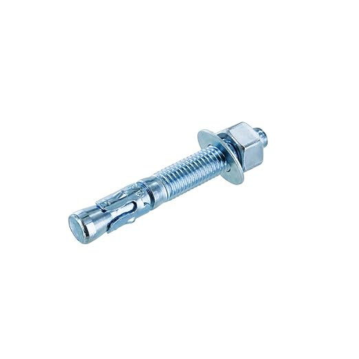 Conquest 5/8" x 4-1/2" Zinc Plated Wedge Anchors (Box of 25) – High Performance Concrete Anchors – Rust Resistant Zinc Plating for Dry Interior Environments – Heavy Duty Fastener for Concrete