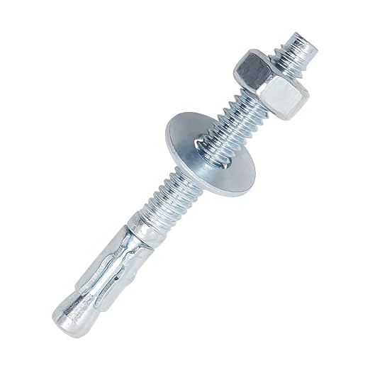 1/4" x 2-1/4" Wedge Anchor, for Cement and Concrete only, zinc-Plated Carbon Steel Screws and lag Bolts （10 pcs