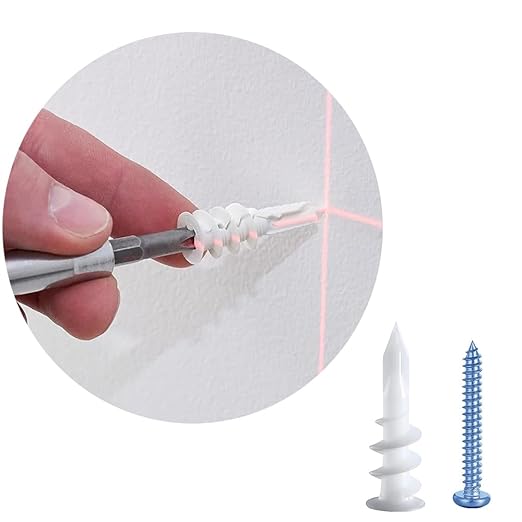 #8 Self Drilling Drywall Plastic Anchors with #8 x 1-1/4'' Pan Head Screws, 60 PCS (30 Anchors+30 Screws) Self-Tapping Anchors & Screws for Hanging and Mounting