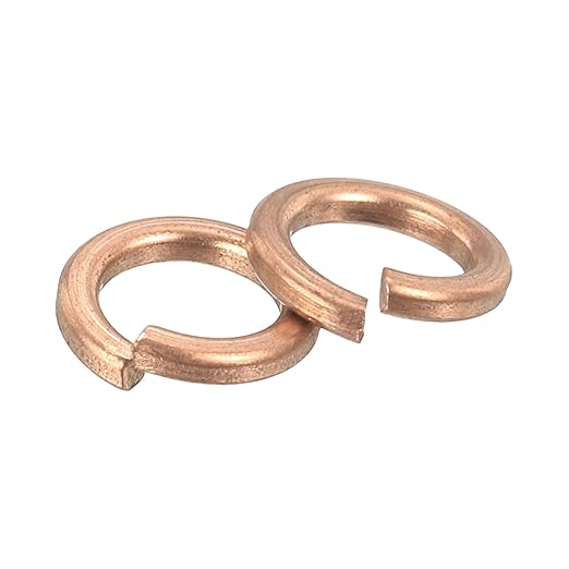 uxcell 120 Pcs Spring Lock Washer, M4 Split Lock Washer Assortment Copper Lock Washers for Screws Bolts Nuts