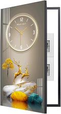 Fuse Box Cover Cabinet, Breaker Box Cover, Decorative Painting of Electricity Meter with Clock, Wall Mounted Hide Electrical Panel Cover Decorative,F,50x80cm