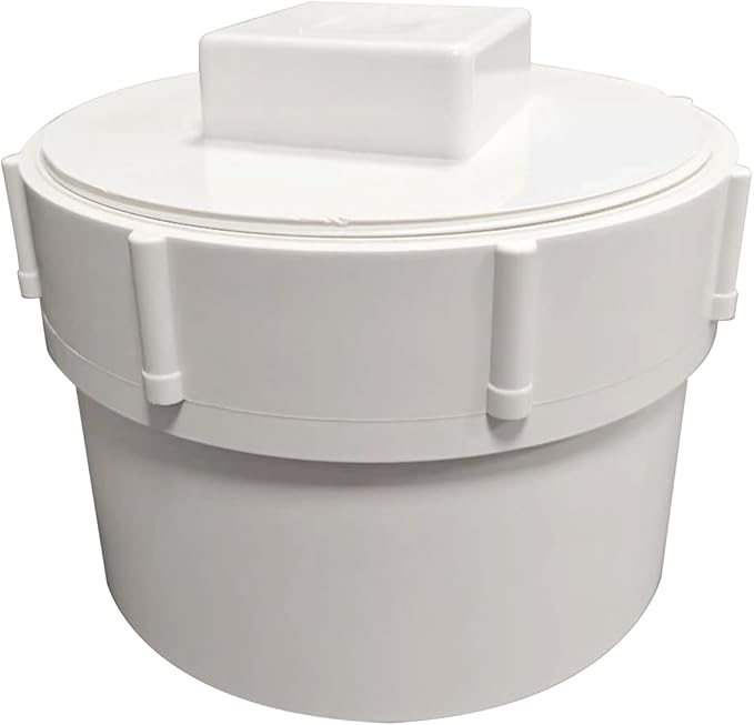 3" PVC Sewer Cleanout Adapter with Plug Pipe Fitting DWV Flush Sewer Cleanout Cap for Drainage Piping System