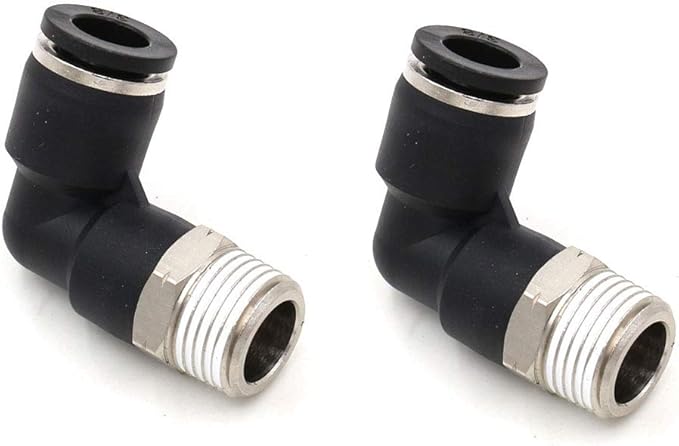 CEKER 5/16 Tubing Od x 1/4" Npt Male Thread Elbow 90 Degree Push to Connect Fittings Air Fittings Pneumatic Quick Connect Fitting Airlines Push In Connectors Tube Fittings 10Packs